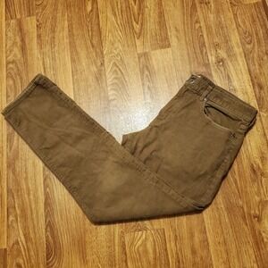 J Crew Corduroy Pants Men 34x32 Brown Straight Fit Chino Stretch Preppy‎